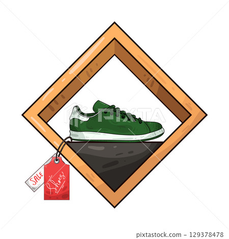 illustration of shoe with price tag 129378478