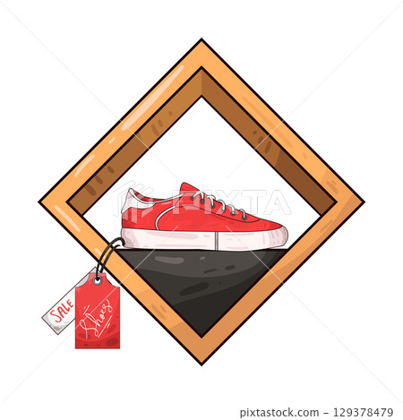 illustration of shoe with price tag 129378479