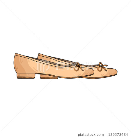 illustration of flat shoes 129378484