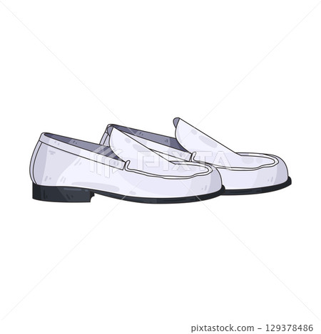 illustration of white loafers 129378486