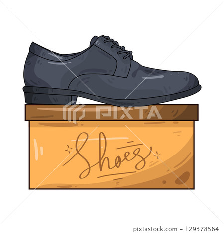 illustration of shoes on box illustration of shoes on box 129378564