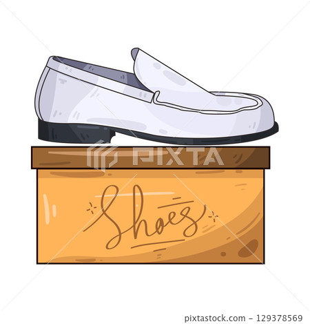 illustration of shoes on box 129378569