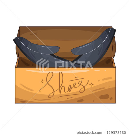 illustration of shoes in box illustration of shoes in box 129378580