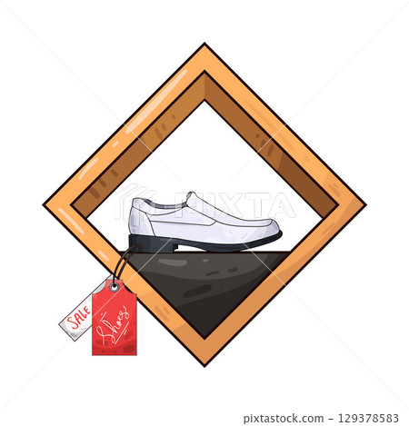 illustration of shoe with price tag 129378583