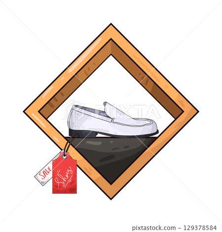 illustration of shoe with price tag 129378584