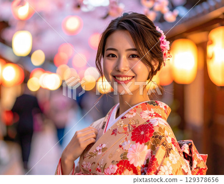 Young woman at the festival 129378656