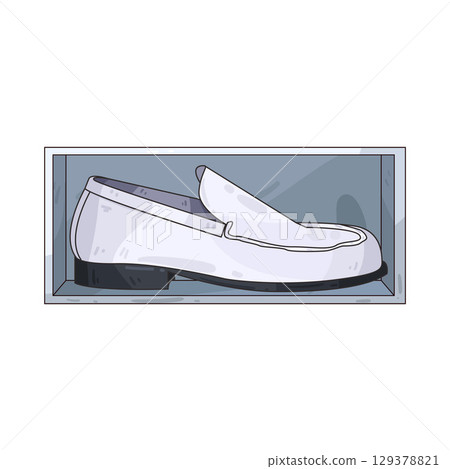 illustration of white loafers illustration of white loafers 129378821