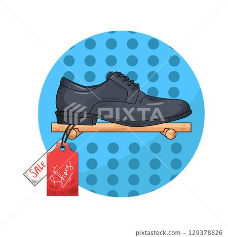 illustration of shoe with price tag illustration of shoe with price tag 129378826