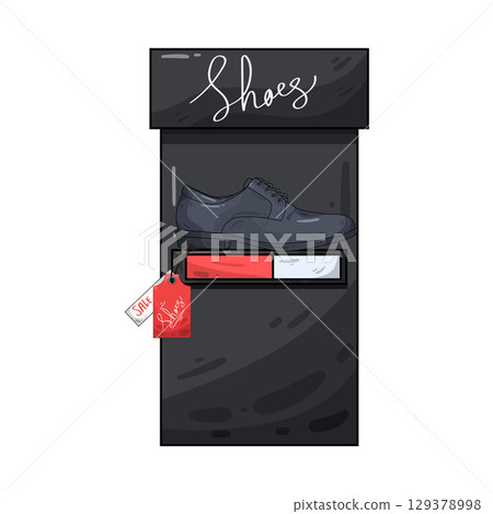illustration of shoe with price tag illustration of shoe with price tag 129378998