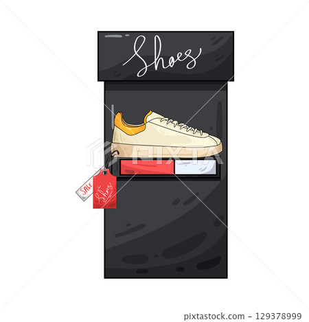 illustration of shoe with price tag 129378999