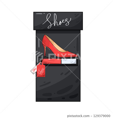 illustration of high heels with price tag 129379000