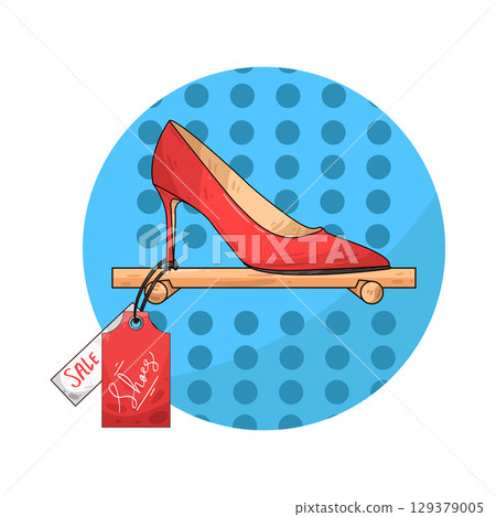 illustration of high heels with price tag 129379005