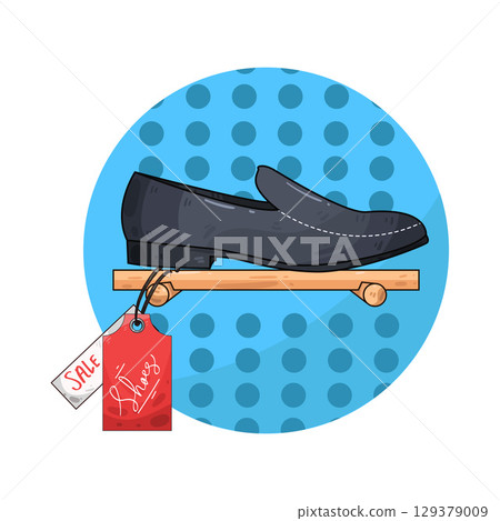 illustration of shoe with price tag illustration of shoe with price tag 129379009