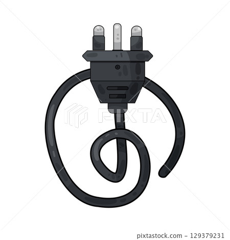 illustration of electrical plug illustration of electrical plug 129379231