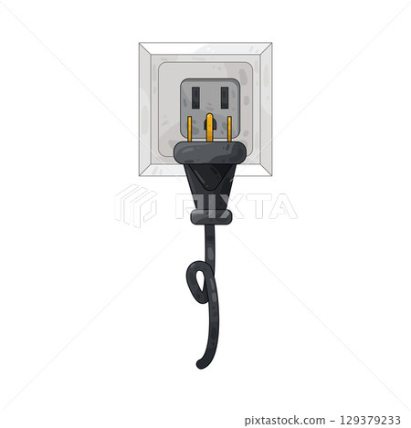 illustration of plug in illustration of plug in 129379233