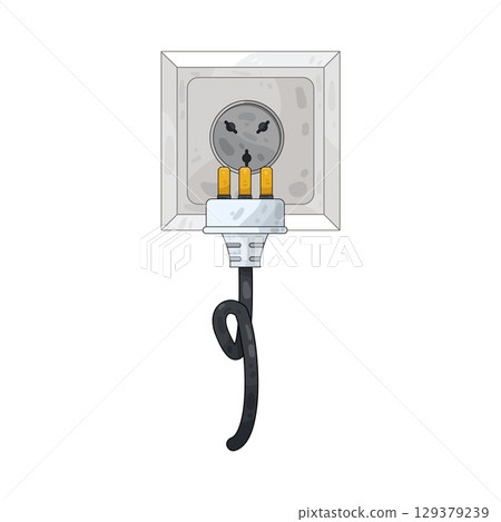 illustration of plug in illustration of plug in 129379239