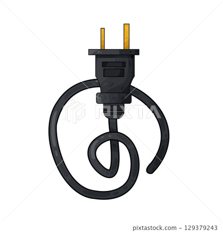 illustration of electrical plug 129379243