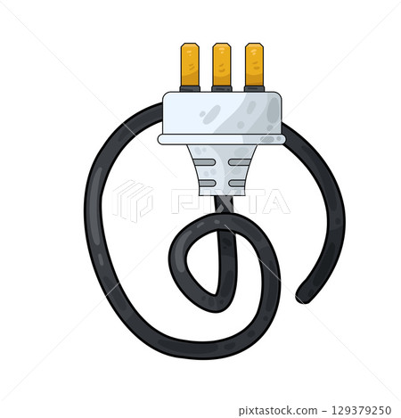 illustration of electrical plug illustration of electrical plug 129379250