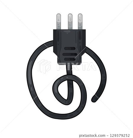 illustration of electrical plug illustration of electrical plug 129379252