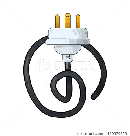illustration of electrical plug illustration of electrical plug 129379253