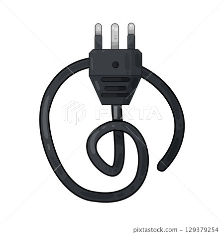 illustration of electrical plug 129379254