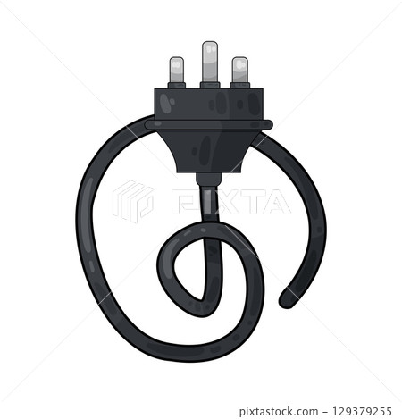 illustration of electrical plug illustration of electrical plug 129379255
