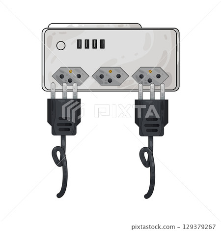 illustration of plug in 129379267