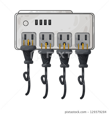 illustration of plug in illustration of plug in 129379284