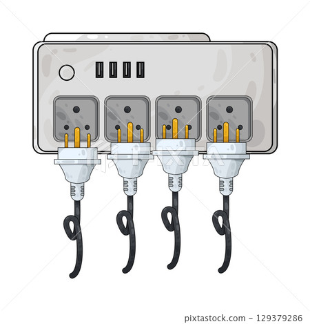 illustration of plug in illustration of plug in 129379286