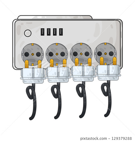 illustration of plug in illustration of plug in 129379288
