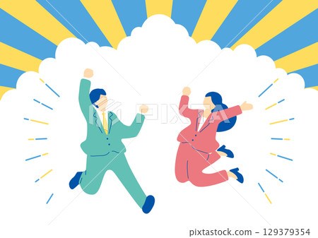 跳躍的商務人士 跳躍的商務人士 129379354