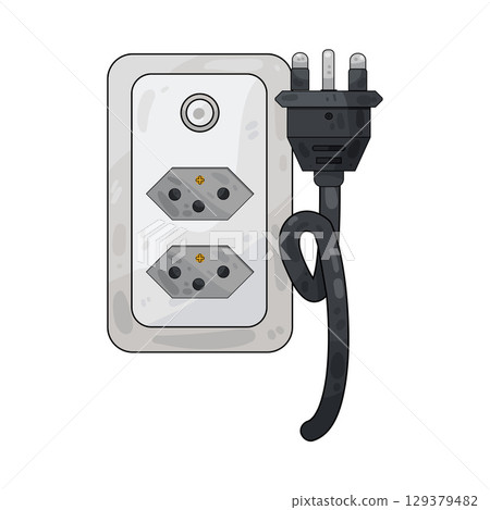 illustration of plug in 129379482