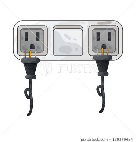 illustration of plug in illustration of plug in 129379484