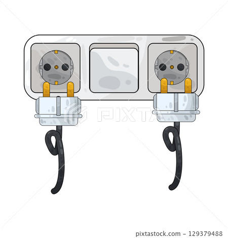 illustration of plug in illustration of plug in 129379488