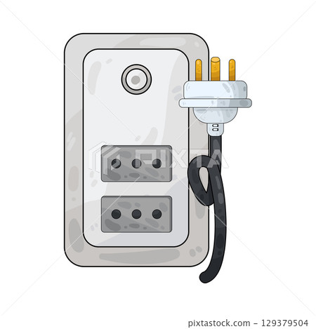 illustration of plug in illustration of plug in 129379504