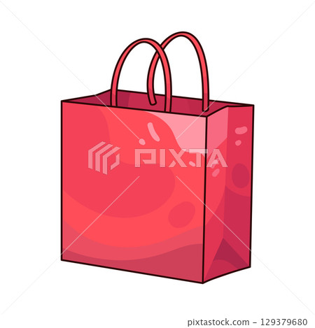 illustration of red paper bag 129379680