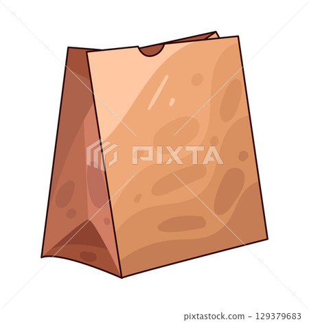 illustration of paper bag illustration of paper bag 129379683