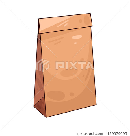 illustration of paper bag illustration of paper bag 129379695