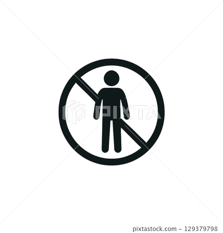 禁止擅入線圖示、插圖、材料、無背景 129379798