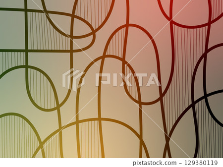 Curve line warm color tone graphic presentation 129380119
