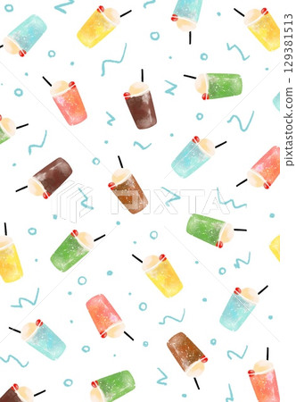 Soda and coffee float pattern white 129381513
