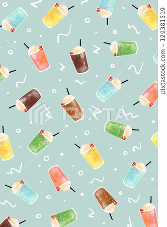 Soda/Coffee Float Pattern - Dark Blue 129381519