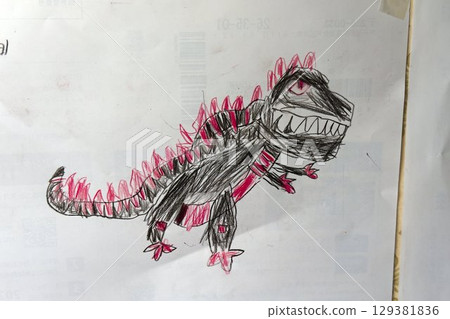 兒童畫:怪物 兒童畫:怪物 129381836