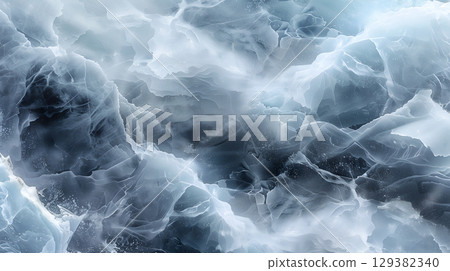 Gorgeous marble background with intricate blue and white swirls and translucent patterns 129382340