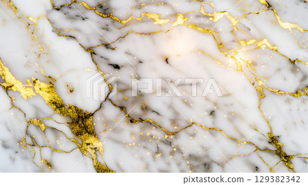 Elegant marble texture background with golden veins suitable for design and creative projects 129382342