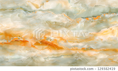 Natural jasper stone texture with warm orange and cream hues featured in a seamless design 129382419