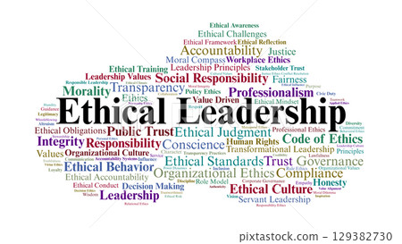 Ethical Leadership Word Cloud. Core Values and Ethical Principles in Responsible Leadership Ethical Leadership Word Cloud. Core Values and Ethical Principles in Responsible Leadership 129382730