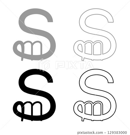 Spesmilo sign currency symbol money set icon grey black color vector illustration image solid fill outline contour line thin flat style 129383000