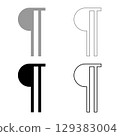 Paragraph sign Editable pilcrow text symbol typing element set icon grey black color vector illustration image solid fill outline contour line thin flat style 129383004
