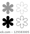 Asterisk sign symbol set icon grey black color vector illustration image solid fill outline contour line thin flat style 129383005